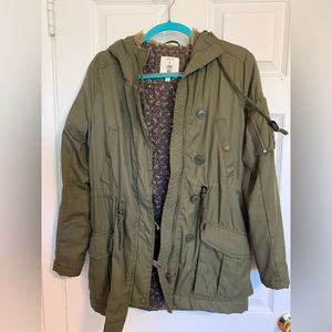 Military Green Olive Hooded Jacket
